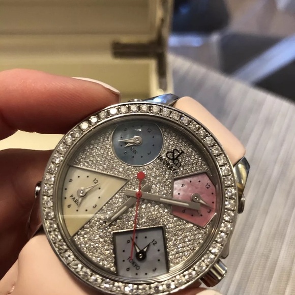 JACOB & CO 5 TIME ZONES WATCH WITH ORIGINAL FACTORY DIAMONDS - Picture 5 of 10